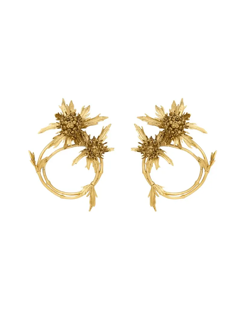 Yves Saint Laurent Thistle knocker earrings in metal | Image 1 Yves Saint Laurent Thistle knocker earrings in metal | Image 1