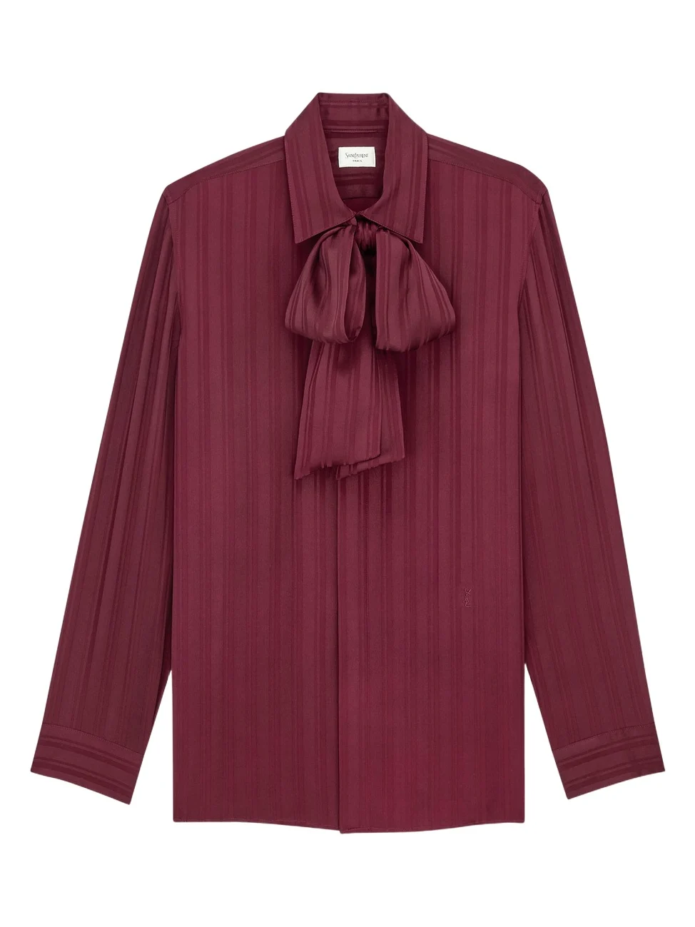 Cassandre lavallière blouse in striped silk jacquard