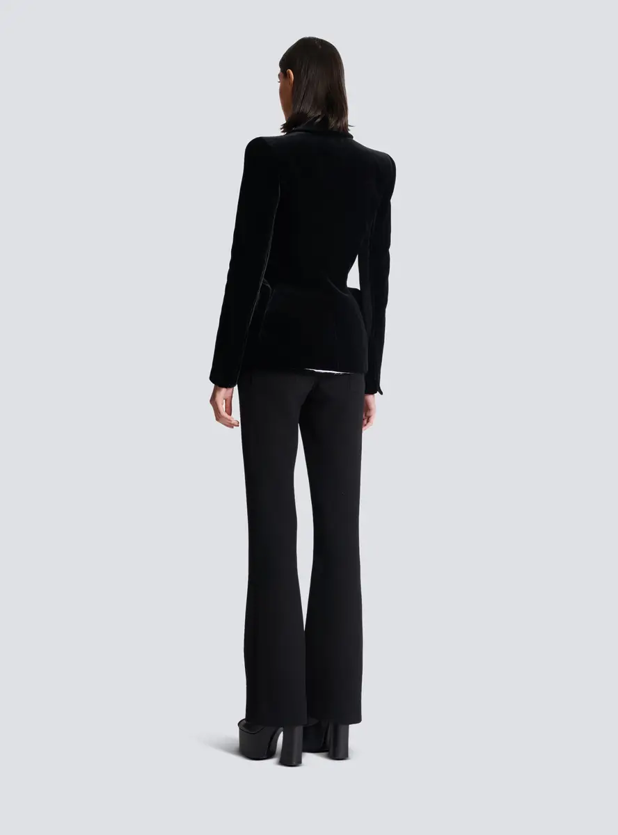 Balmain Structured jacket in velvet and satin | Thumbnail 4