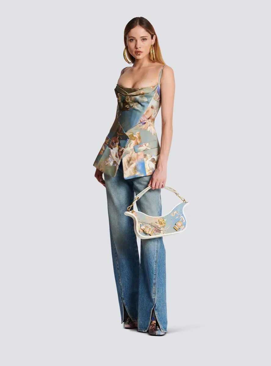 Balmain Sky printed satin corset top | Thumbnail 2 Balmain Sky printed satin corset top | Thumbnail 2
