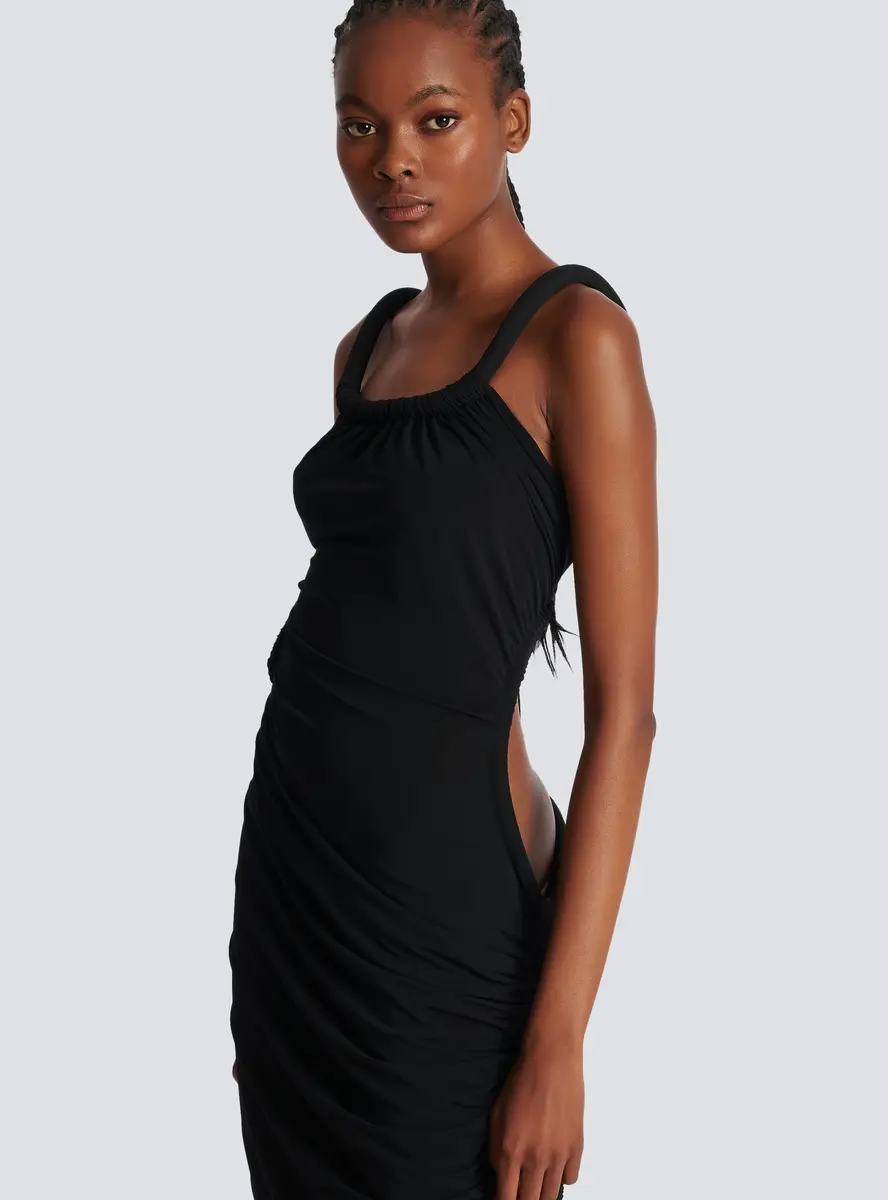 Balmain Long draped jersey dress | Thumbnail 5 Balmain Long draped jersey dress | Thumbnail 5