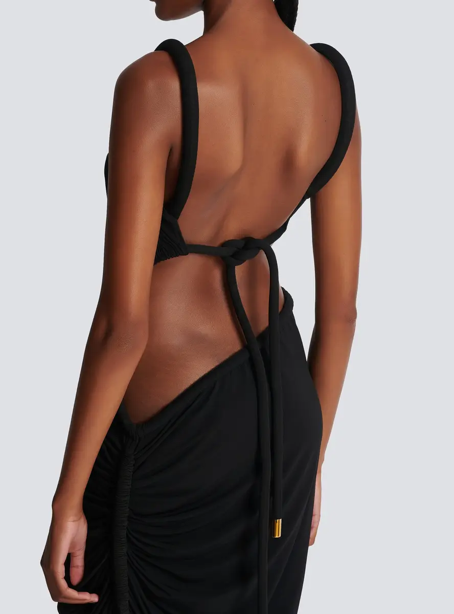Balmain Long draped jersey dress | Thumbnail 6 Balmain Long draped jersey dress | Thumbnail 6