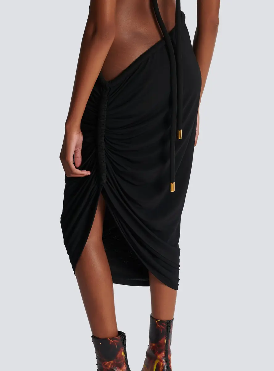 Balmain Long draped jersey dress | Thumbnail 7 Balmain Long draped jersey dress | Thumbnail 7