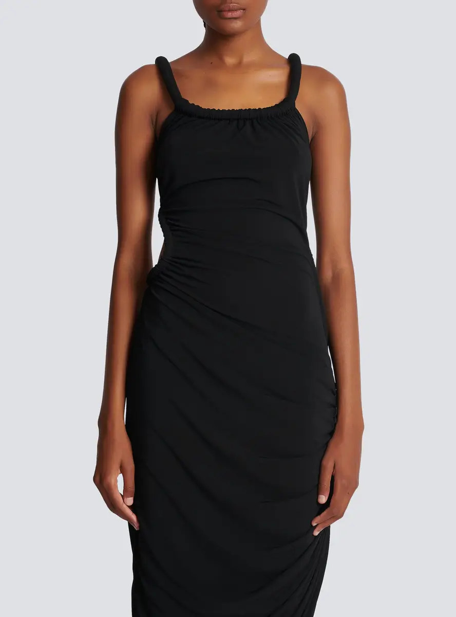 Balmain Long draped jersey dress | Thumbnail 8 Balmain Long draped jersey dress | Thumbnail 8