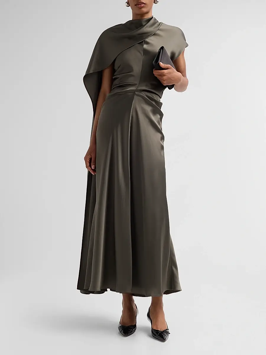Simkhai Women's Jacka Mock Turtleneck Cape Midi Dress | Thumbnail 2 Simkhai Women's Jacka Mock Turtleneck Cape Midi Dress | Thumbnail 2