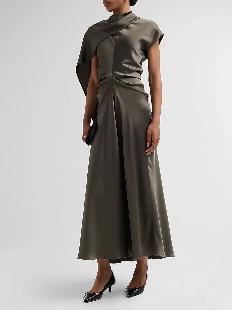 Simkhai Women's Jacka Mock Turtleneck Cape Midi Dress | Thumbnail 4 Simkhai Women's Jacka Mock Turtleneck Cape Midi Dress | Thumbnail 4