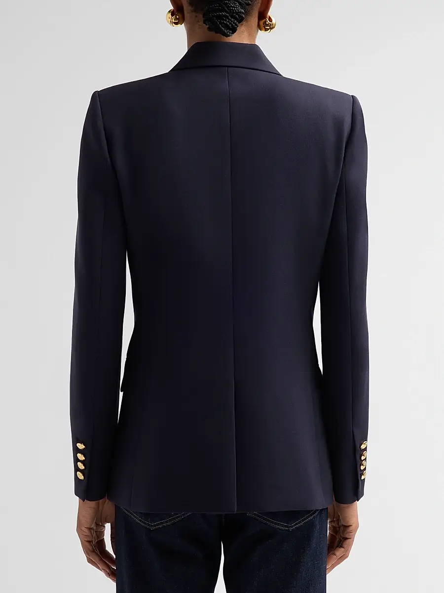 Nili Lotan Women's Bruni Wool Double-Breasted Blazer | Thumbnail 3