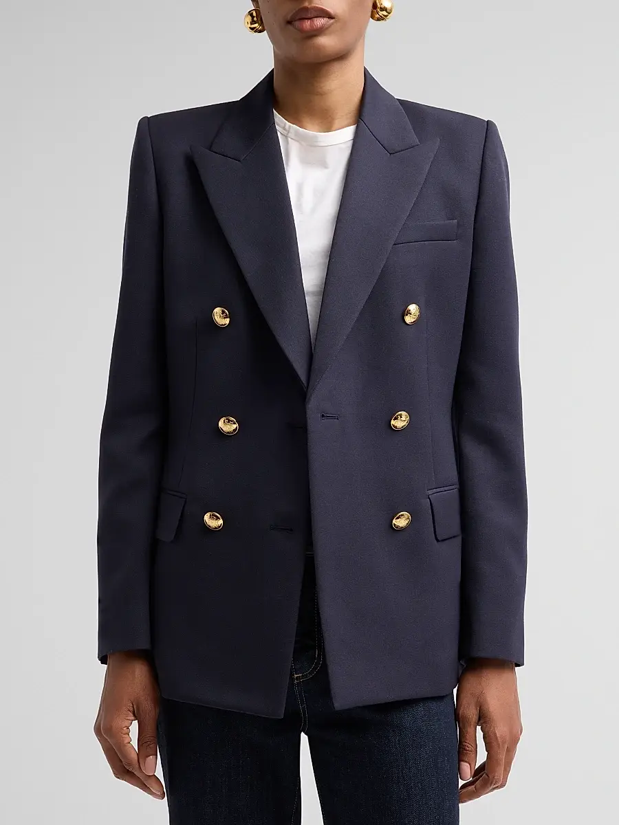 Nili Lotan Women's Bruni Wool Double-Breasted Blazer | Thumbnail 5