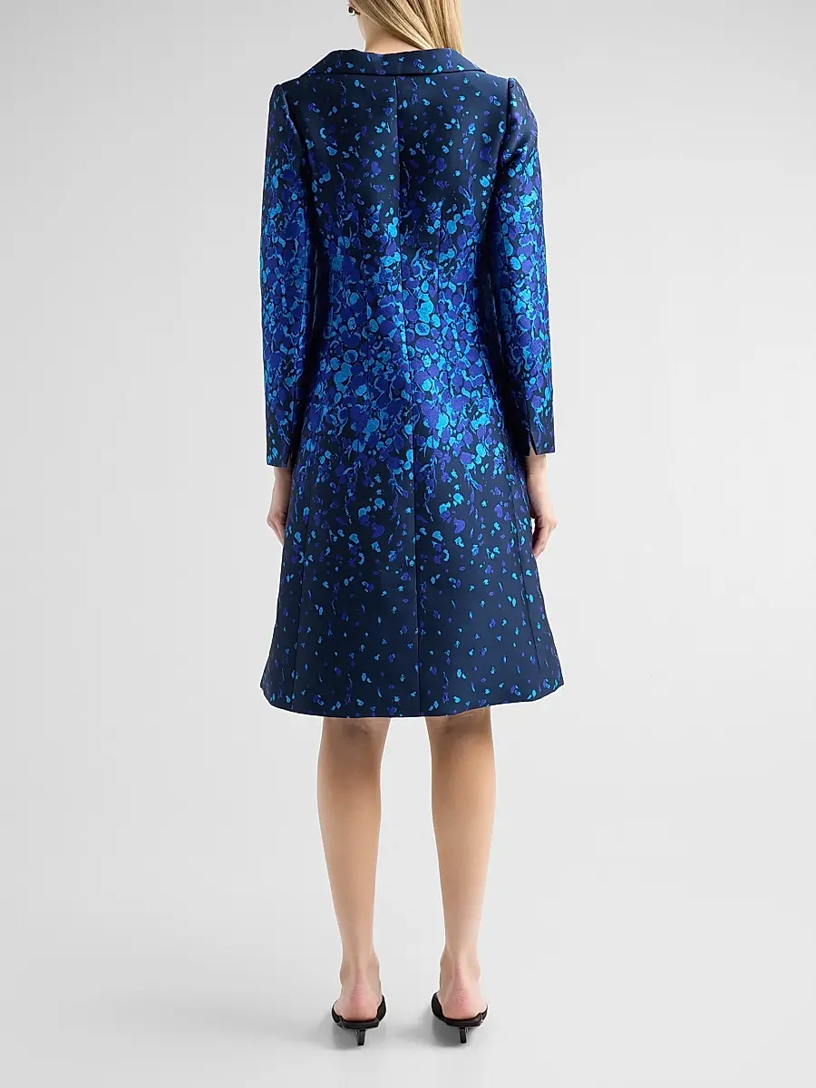 Teri Jon by Rickie Freeman Women's Abstract Print Mikado Knee-Length Coat Dress | Thumbnail 3 Teri Jon by Rickie Freeman Women's Abstract Print Mikado Knee-Length Coat Dress | Thumbnail 3