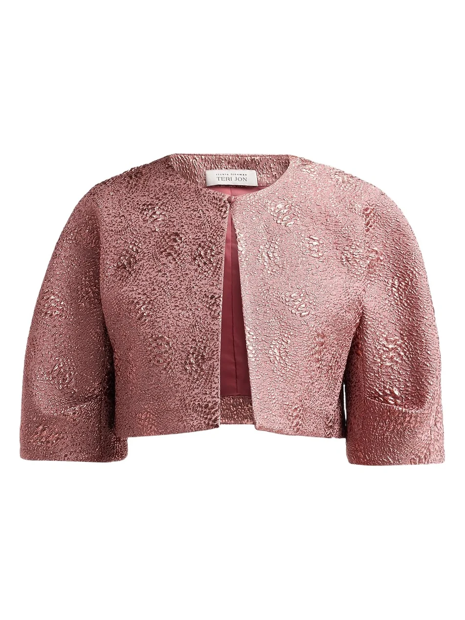 Women's Metallic Jacquard Bolero Jacket Women's Metallic Jacquard Bolero Jacket