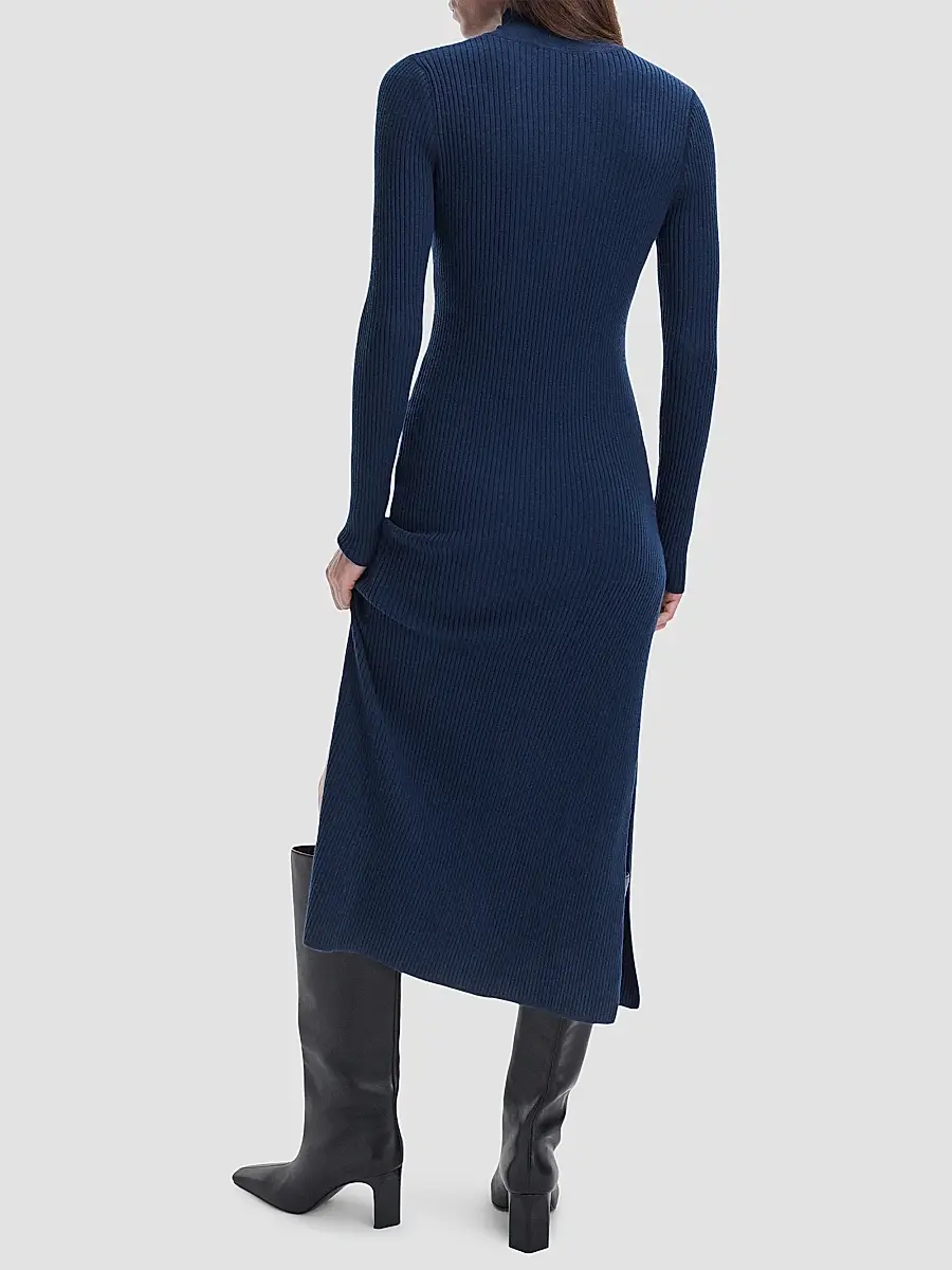 rag & bone Women's Lucy Rib-Knit A-Line Midi Dress | Thumbnail 3
