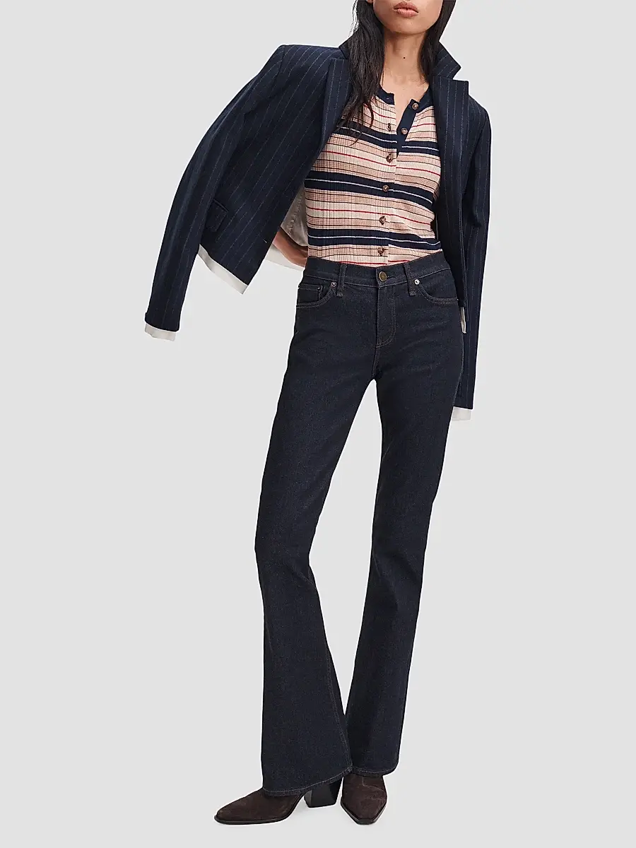 rag & bone Women's Teresa Striped Short-Sleeve Cardigan | Thumbnail 2 rag & bone Women's Teresa Striped Short-Sleeve Cardigan | Thumbnail 2