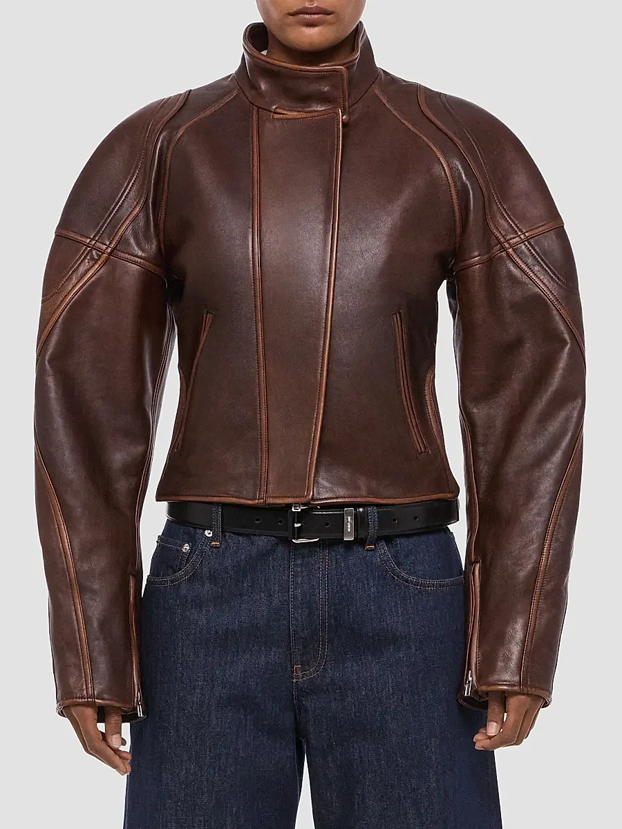 Helmut Lang Women's Leather Saddle Jacket | Thumbnail 4