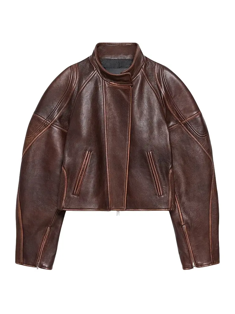 Helmut Lang Women's Leather Saddle Jacket - Saddle | Image 1 Helmut Lang Women's Leather Saddle Jacket - Saddle | Image 1