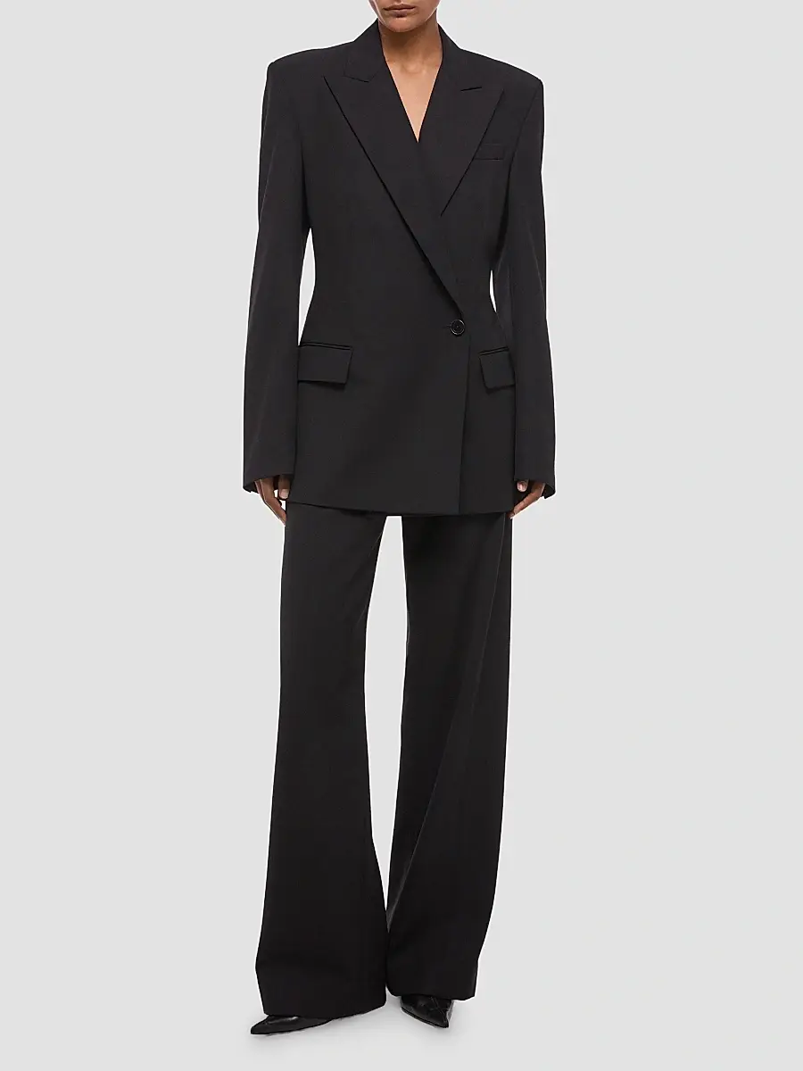 Helmut Lang Women's Wool Gabardine Relaxed-Fit Blazer | Thumbnail 2