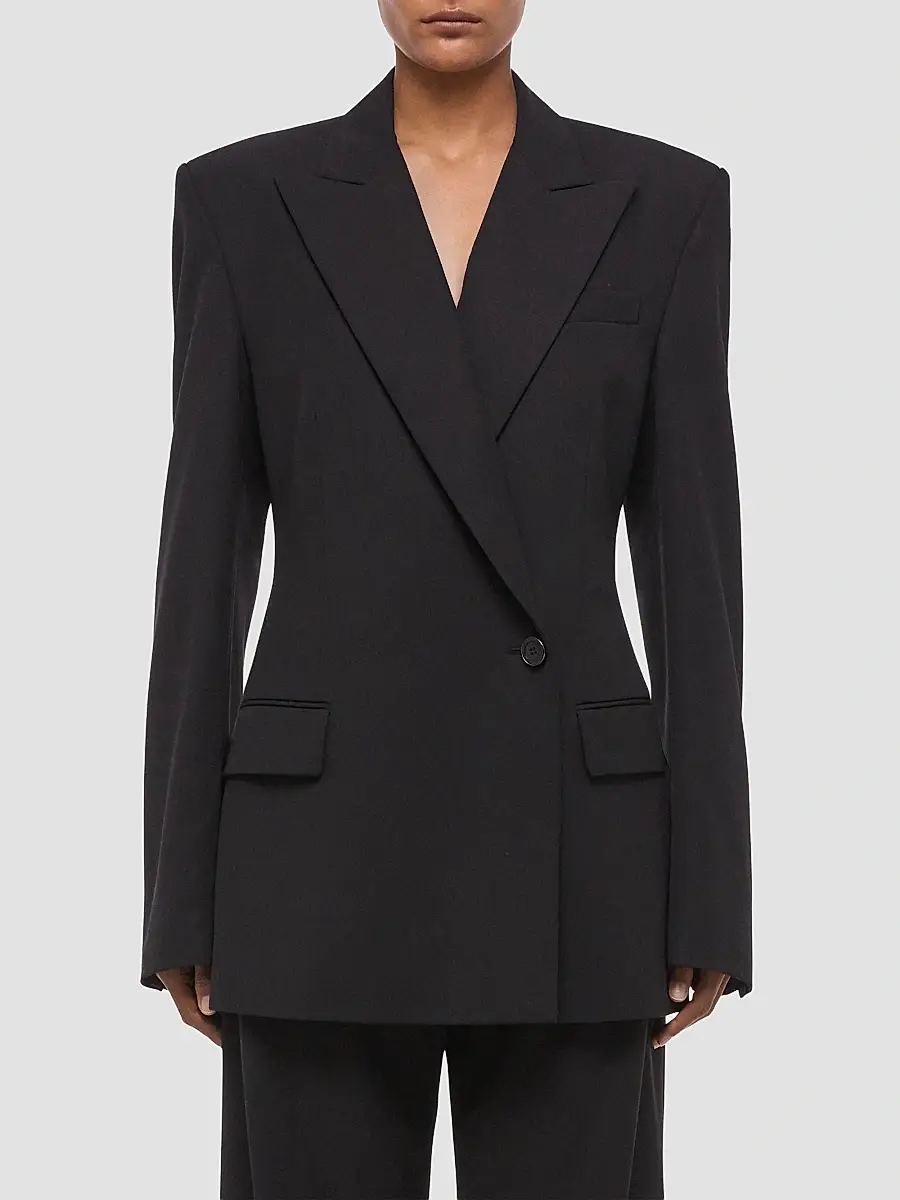 Helmut Lang Women's Wool Gabardine Relaxed-Fit Blazer | Thumbnail 4