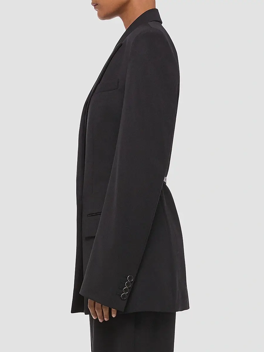 Helmut Lang Women's Wool Gabardine Relaxed-Fit Blazer | Thumbnail 6