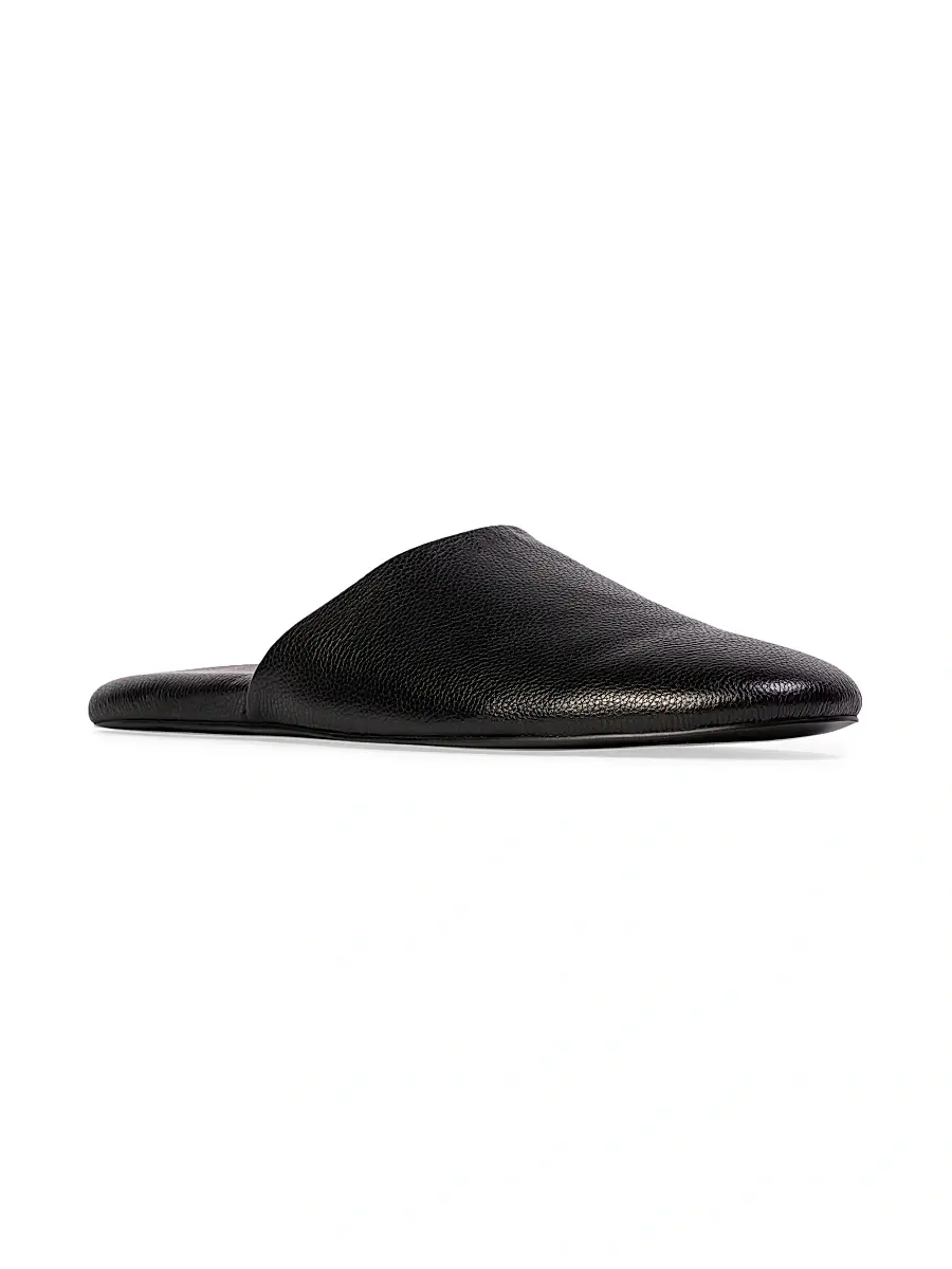 Black Suede Studio Women's Shiloh Leather Slippers - Black Leather | Thumbnail 3 Black Suede Studio Women's Shiloh Leather Slippers - Black Leather | Thumbnail 3