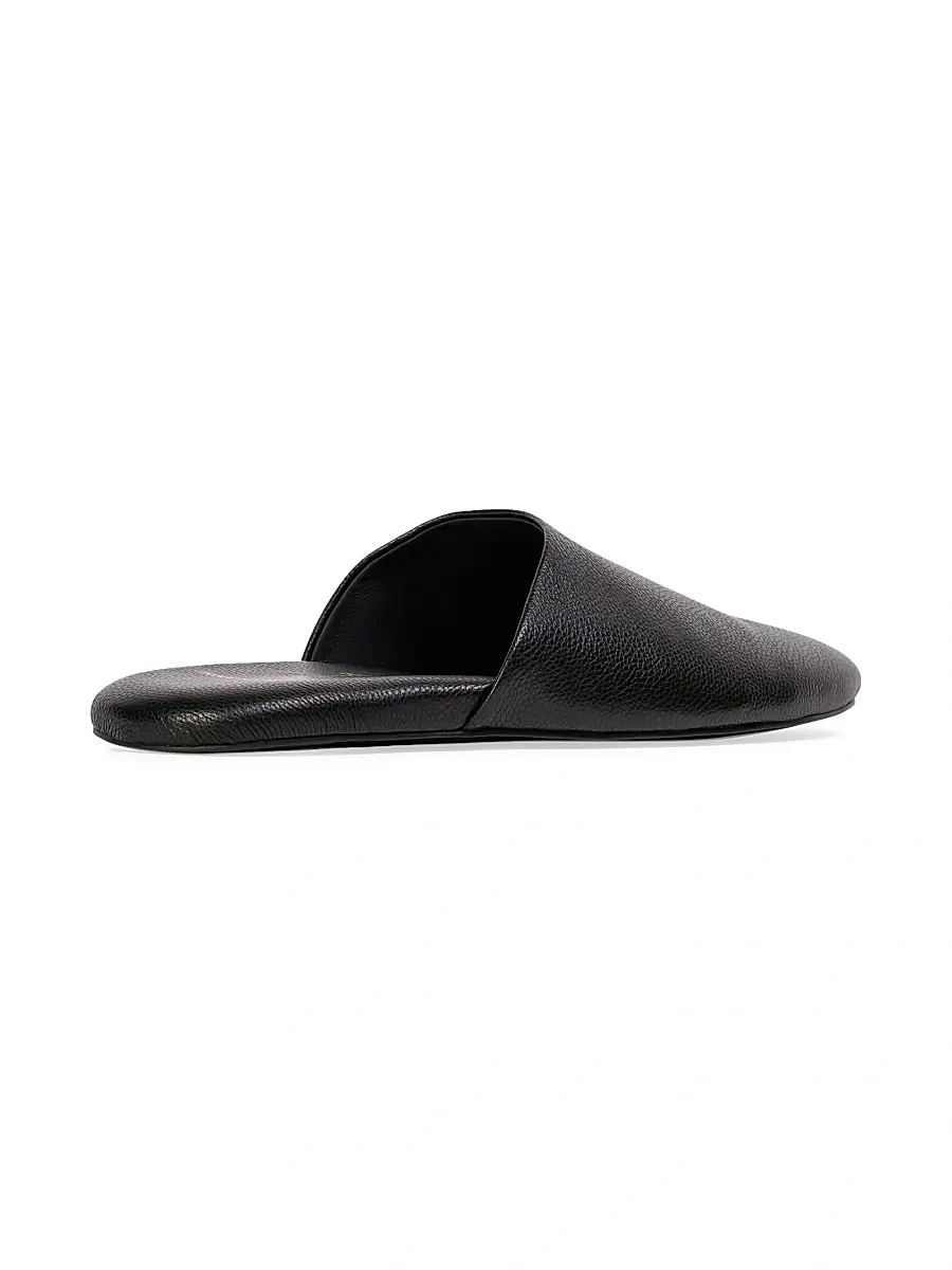 Black Suede Studio Women's Shiloh Leather Slippers - Black Leather | Thumbnail 4 Black Suede Studio Women's Shiloh Leather Slippers - Black Leather | Thumbnail 4