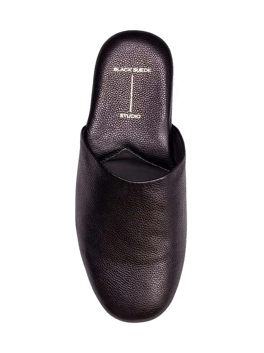 Black Suede Studio Women's Shiloh Leather Slippers - Black Leather | Thumbnail 6 Black Suede Studio Women's Shiloh Leather Slippers - Black Leather | Thumbnail 6