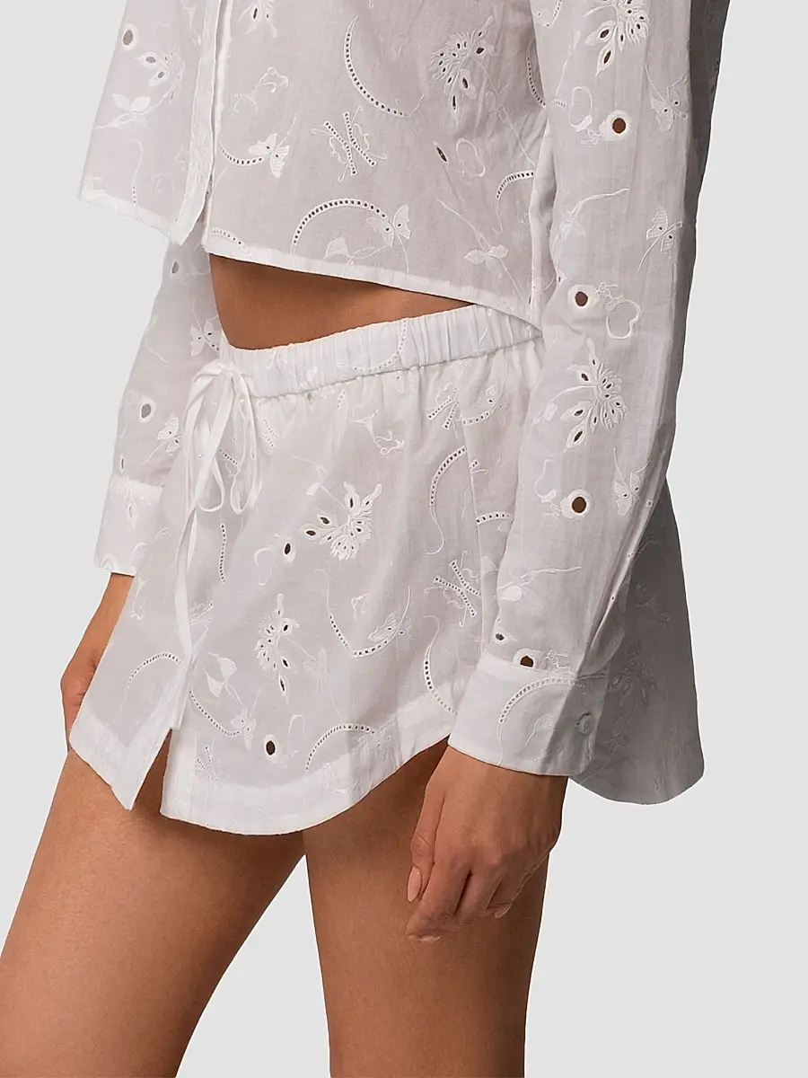 Kiki de Montparnasse Women's Simone Cotton Eyelet Mini Skirt | Thumbnail 4 Kiki de Montparnasse Women's Simone Cotton Eyelet Mini Skirt | Thumbnail 4
