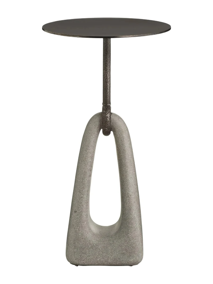 Arteriors Miles Ricestone & Bronze-Plated Iron Accent Table