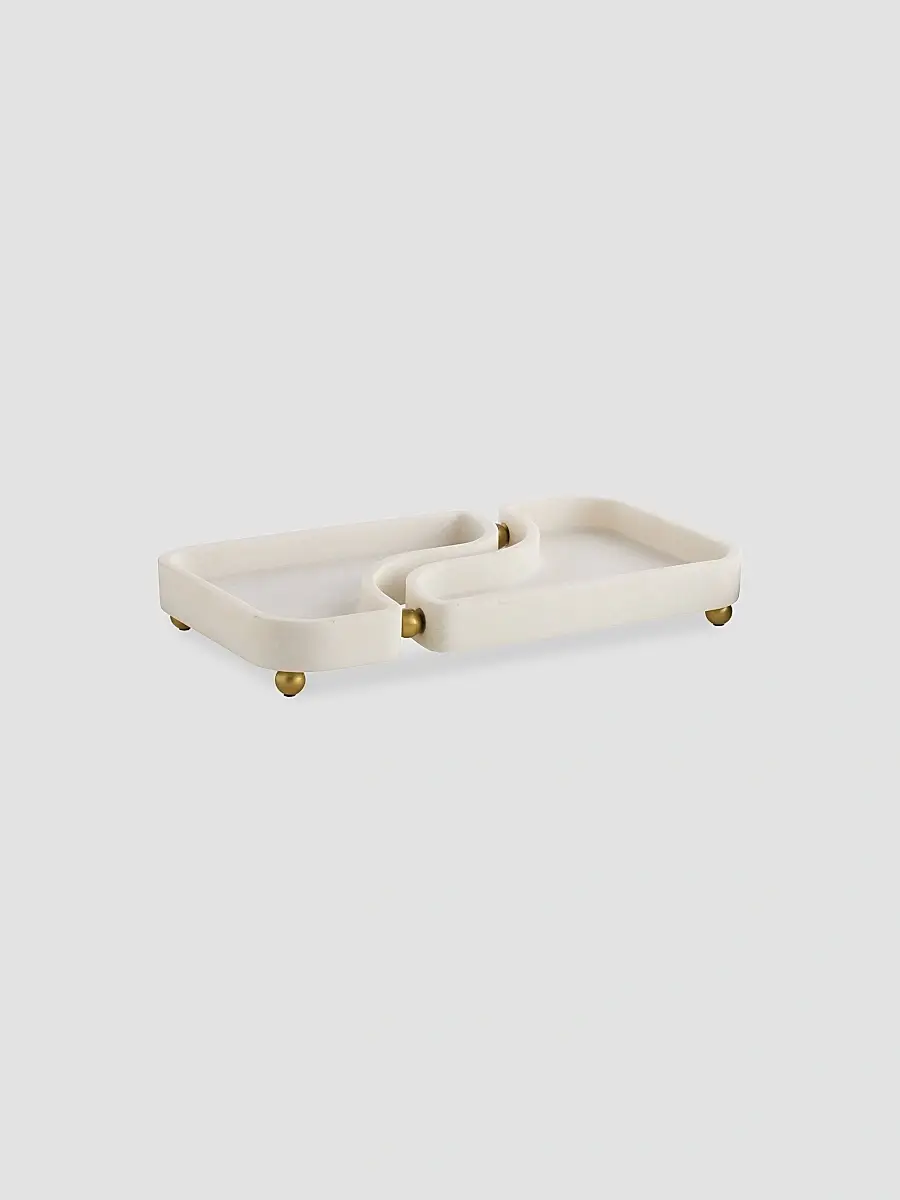 Arteriors Lily Riverstone & Brass Split Tray | Thumbnail 2 Arteriors Lily Riverstone & Brass Split Tray | Thumbnail 2