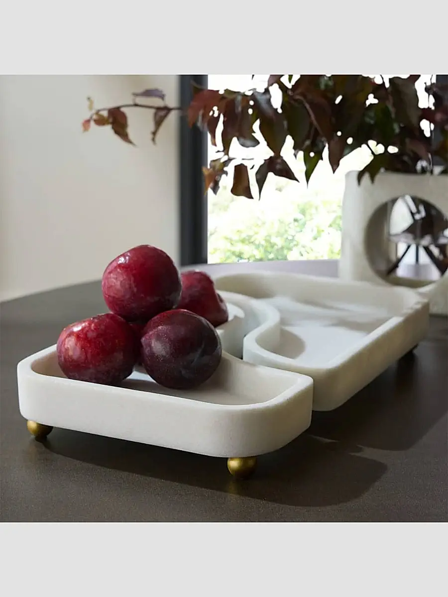 Arteriors Lily Riverstone & Brass Split Tray | Thumbnail 4 Arteriors Lily Riverstone & Brass Split Tray | Thumbnail 4