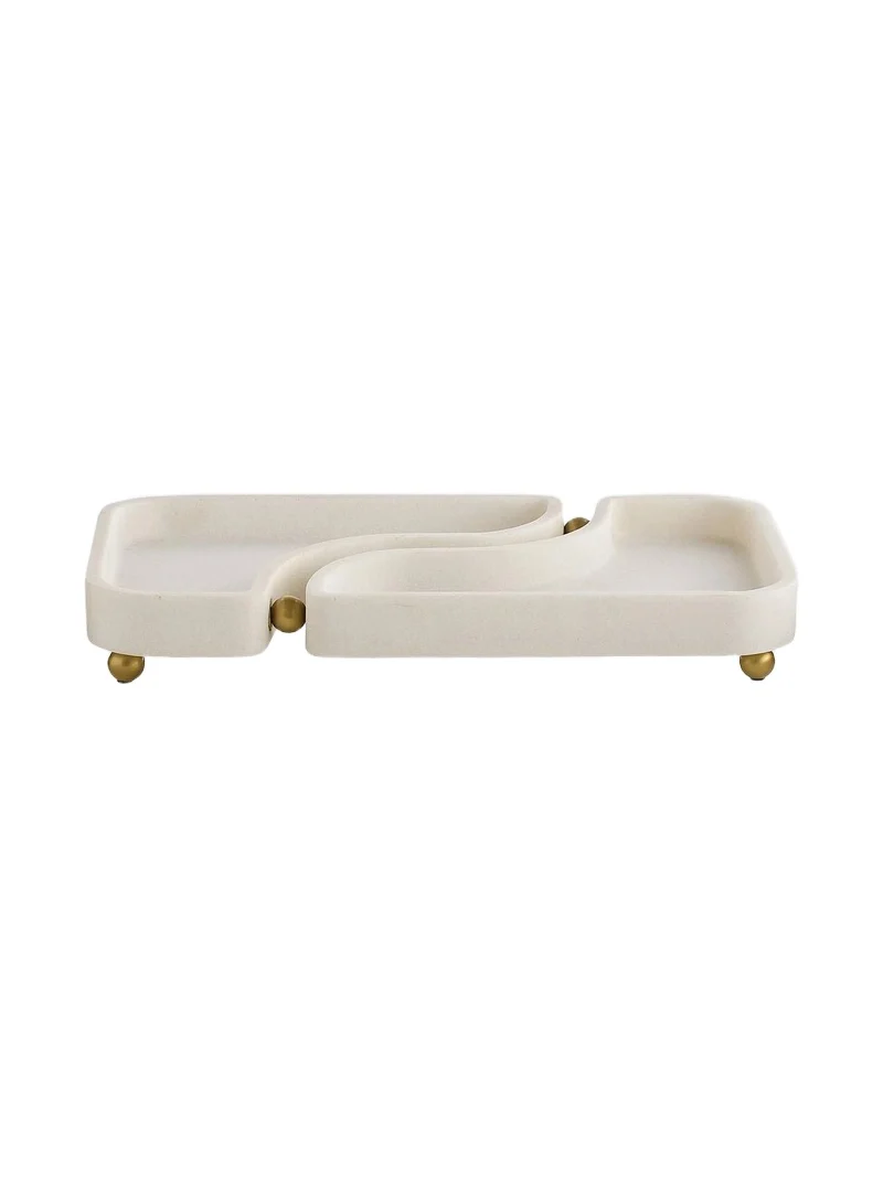 Arteriors Lily Riverstone & Brass Split Tray