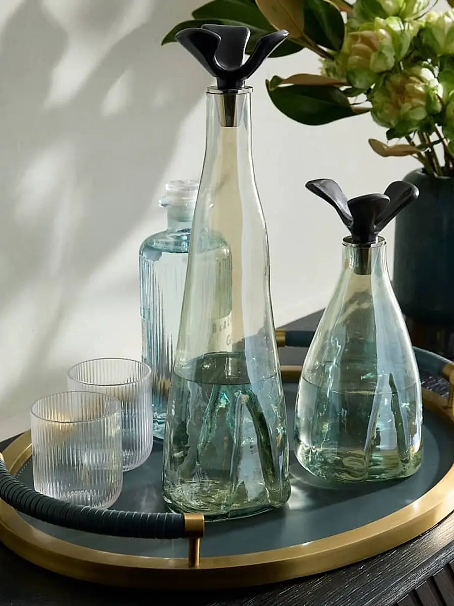 Arteriors Lydia Glass & Aluminum 2-Piece Decanters Set | Thumbnail 5