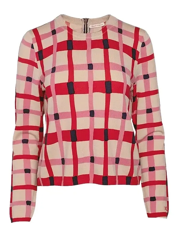 Women's Honey Plaid Wool Sweater