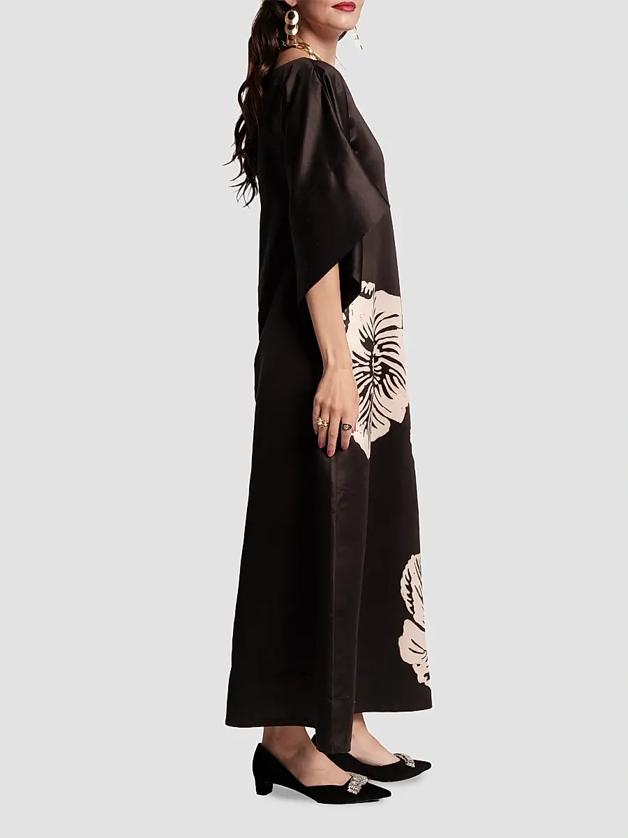 Frances Valentine Women's Spinnaker Floral Satin Maxi Dress | Thumbnail 3 Frances Valentine Women's Spinnaker Floral Satin Maxi Dress | Thumbnail 3