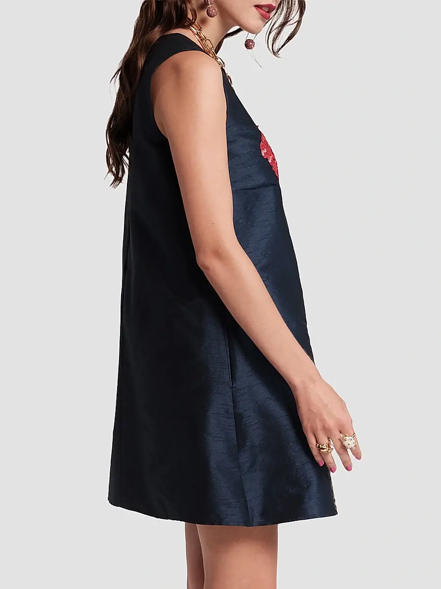 Frances Valentine Women's Alice Sequined Poppy Shift Dress | Thumbnail 5 Frances Valentine Women's Alice Sequined Poppy Shift Dress | Thumbnail 5