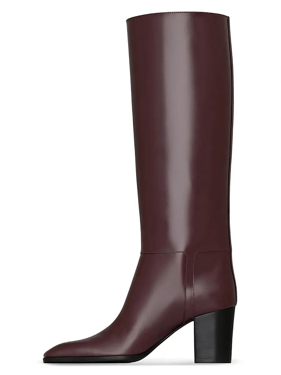 Saint Laurent Women's Julia Boots in Smooth Leather - Wine | Thumbnail 3 Saint Laurent Women's Julia Boots in Smooth Leather - Wine | Thumbnail 3
