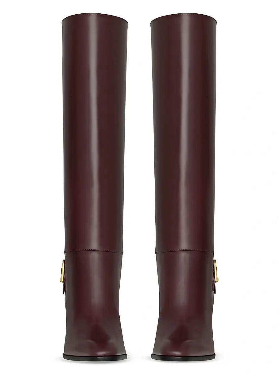 Saint Laurent Women's Julia Boots in Smooth Leather - Wine | Thumbnail 4 Saint Laurent Women's Julia Boots in Smooth Leather - Wine | Thumbnail 4