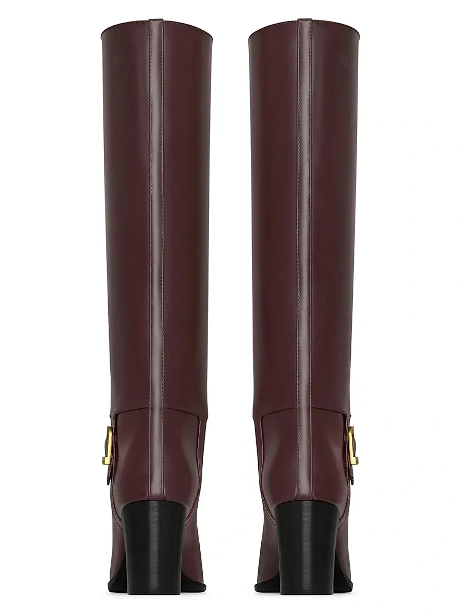 Saint Laurent Women's Julia Boots in Smooth Leather - Wine | Thumbnail 5 Saint Laurent Women's Julia Boots in Smooth Leather - Wine | Thumbnail 5