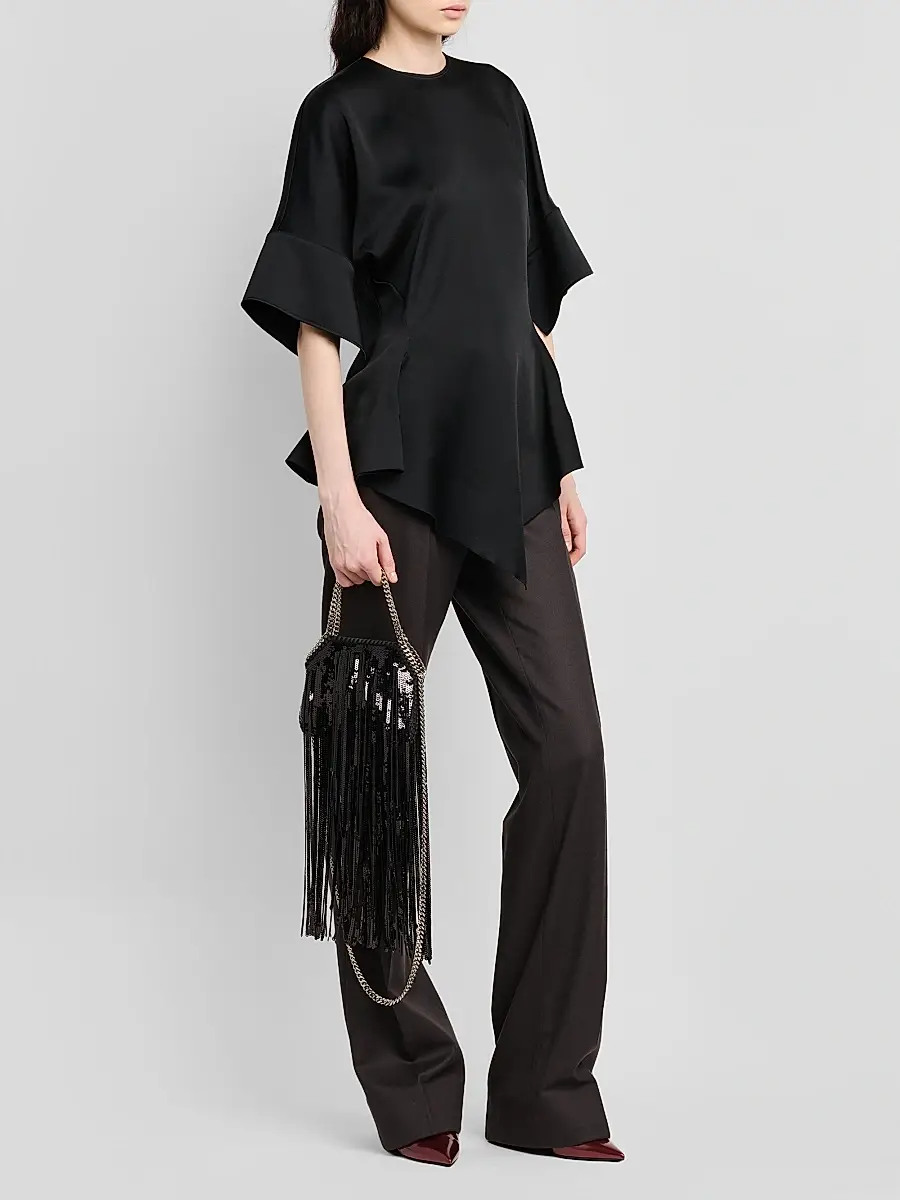 Stella McCartney Women's Ruffled Satin Peplum Top | Thumbnail 2 Stella McCartney Women's Ruffled Satin Peplum Top | Thumbnail 2