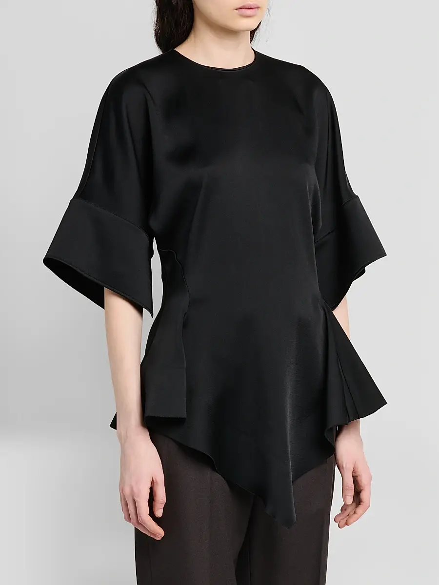 Stella McCartney Women's Ruffled Satin Peplum Top | Thumbnail 4 Stella McCartney Women's Ruffled Satin Peplum Top | Thumbnail 4