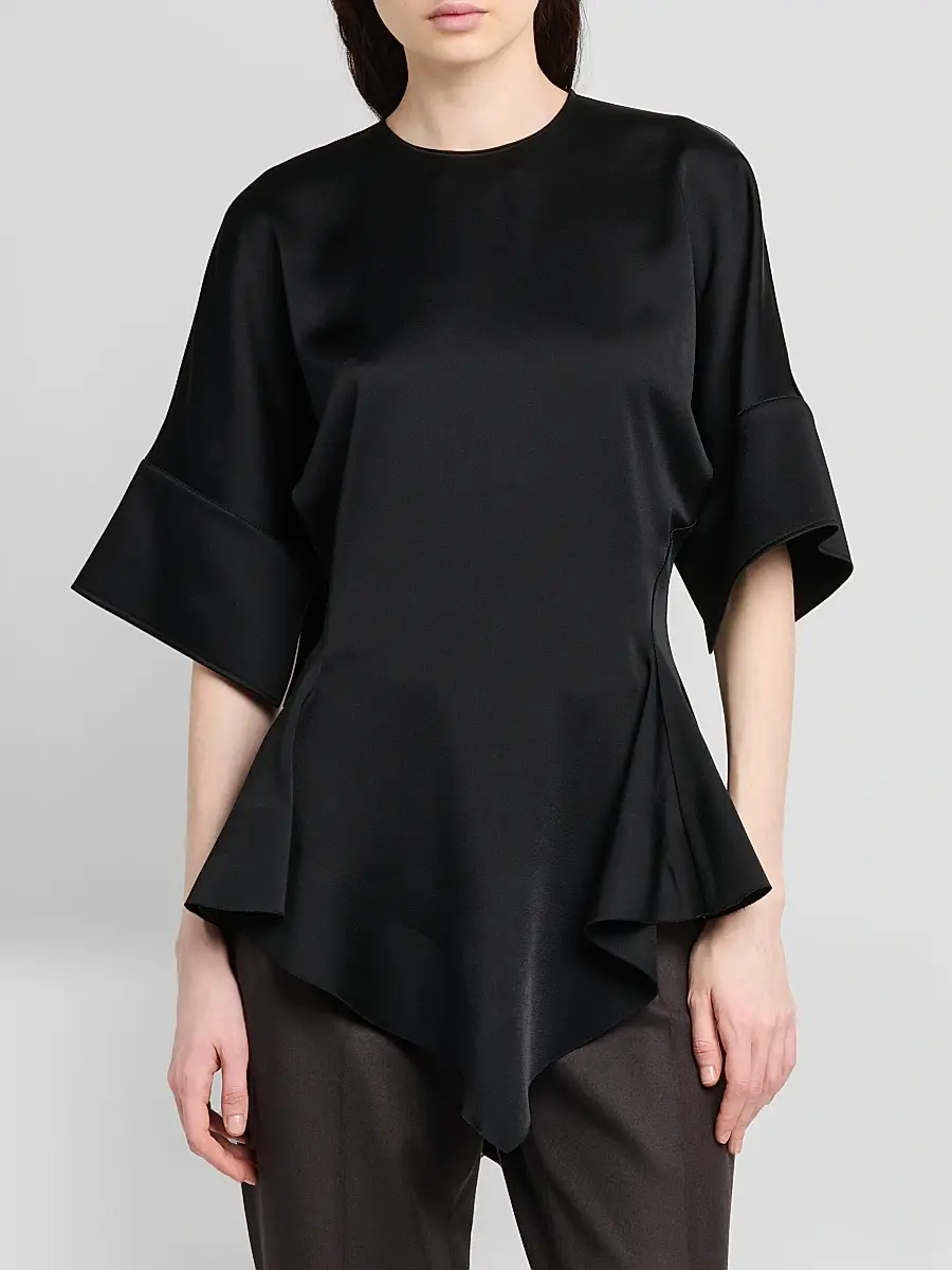 Stella McCartney Women's Ruffled Satin Peplum Top | Thumbnail 5 Stella McCartney Women's Ruffled Satin Peplum Top | Thumbnail 5