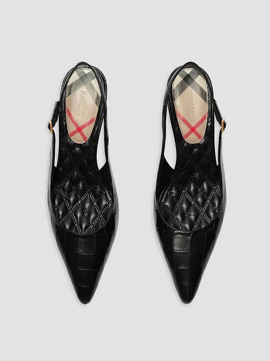 Burberry Women's Dame Crocodile-Embossed Leather Slingback Pumps | Thumbnail 4 Burberry Women's Dame Crocodile-Embossed Leather Slingback Pumps | Thumbnail 4