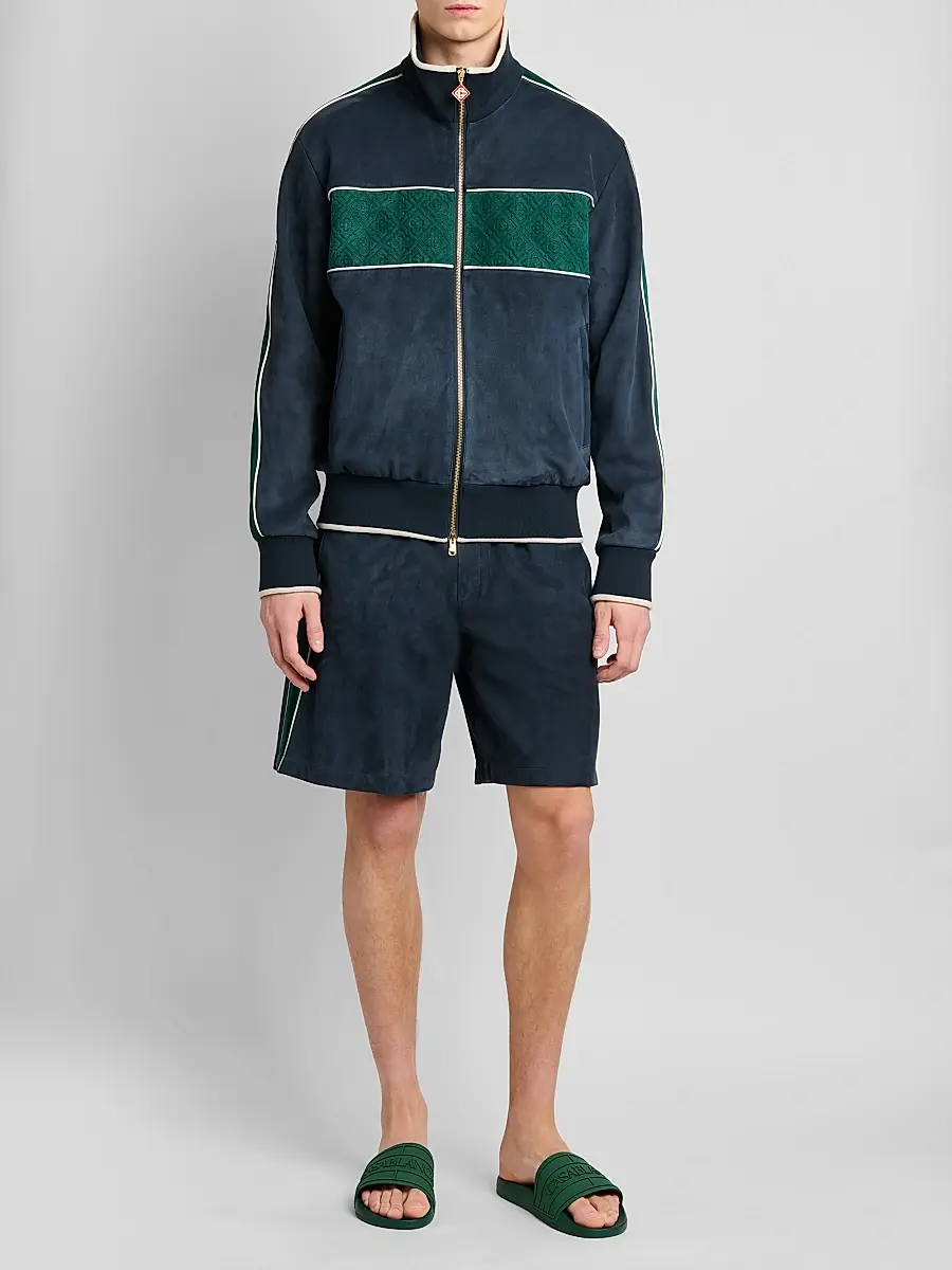 Casablanca Men's Striped Suede Track Shorts | Thumbnail 2 Casablanca Men's Striped Suede Track Shorts | Thumbnail 2