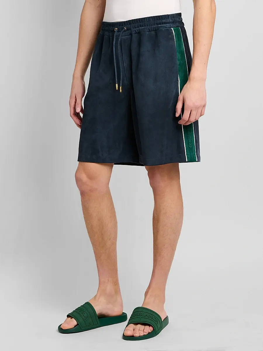 Casablanca Men's Striped Suede Track Shorts | Thumbnail 4 Casablanca Men's Striped Suede Track Shorts | Thumbnail 4
