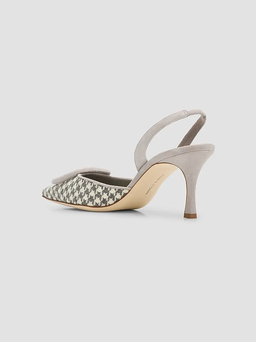 Manolo Blahnik Women's Mayaslibi Houndstooth Slingback Pumps | Thumbnail 4 Manolo Blahnik Women's Mayaslibi Houndstooth Slingback Pumps | Thumbnail 4