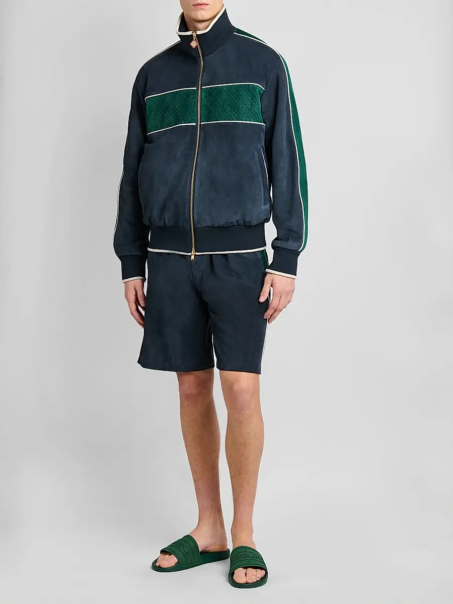 Casablanca Men's Striped Suede Track Jacket | Thumbnail 2 Casablanca Men's Striped Suede Track Jacket | Thumbnail 2