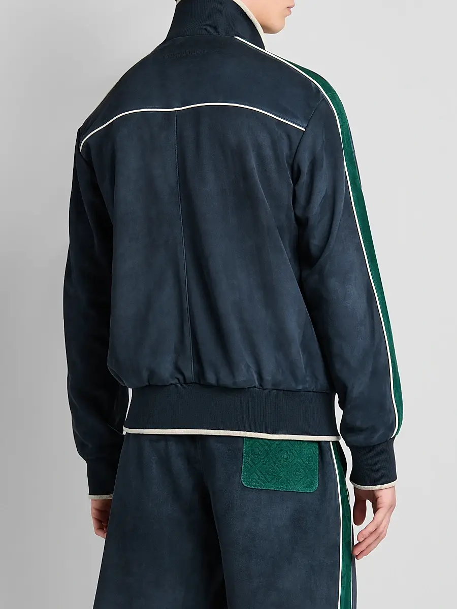 Casablanca Men's Striped Suede Track Jacket | Thumbnail 3 Casablanca Men's Striped Suede Track Jacket | Thumbnail 3