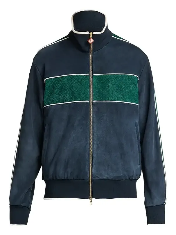 Men's Striped Suede Track Jacket Men's Striped Suede Track Jacket