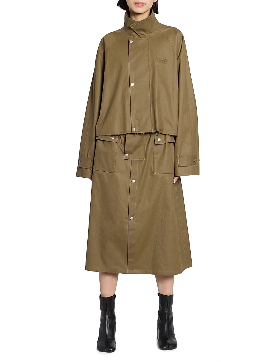 MM6 MAISON MARGIELA Women's Cotton-Blend Short Trench Coat | Thumbnail 2 MM6 MAISON MARGIELA Women's Cotton-Blend Short Trench Coat | Thumbnail 2