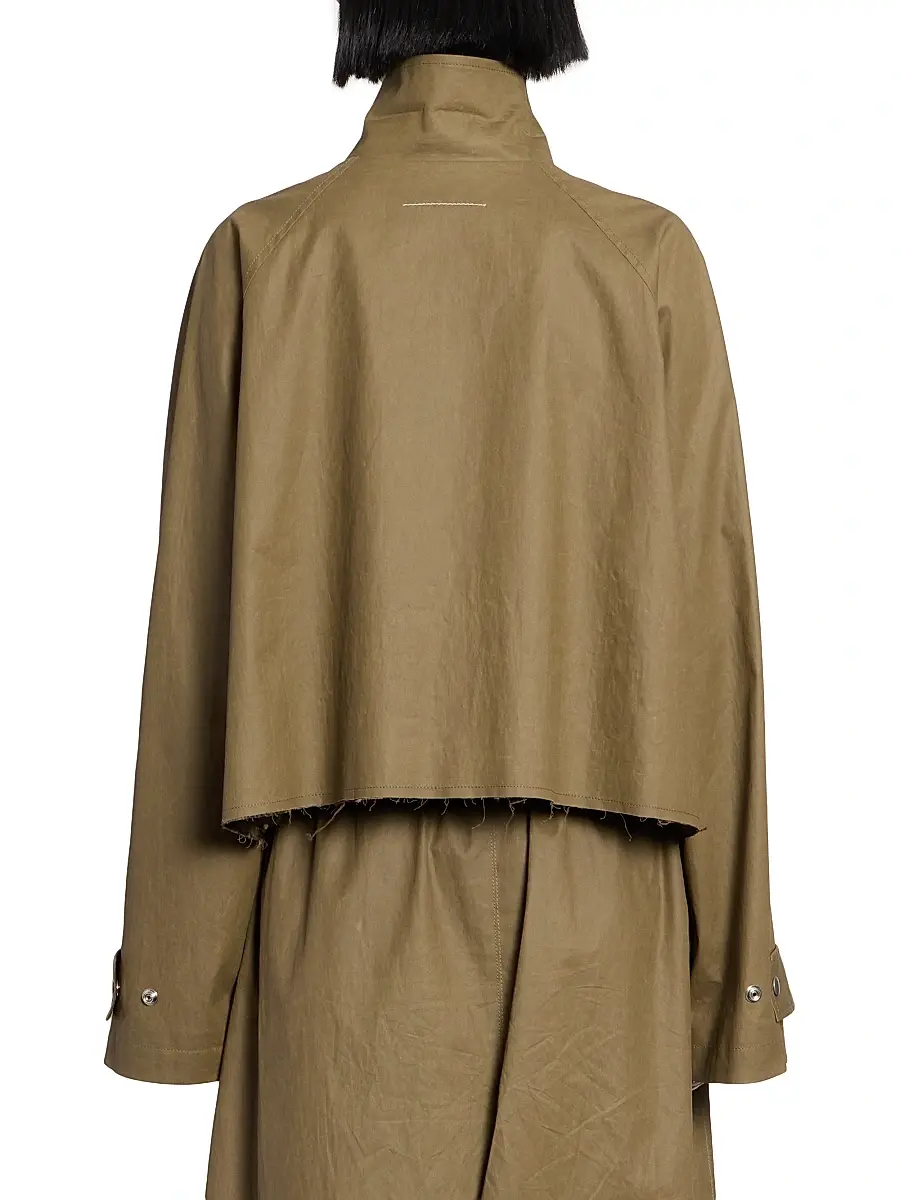MM6 MAISON MARGIELA Women's Cotton-Blend Short Trench Coat | Thumbnail 5 MM6 MAISON MARGIELA Women's Cotton-Blend Short Trench Coat | Thumbnail 5