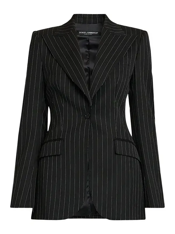 Dolce & Gabbana Women's Pinstriped Stretch Virgin-Wool Single-Breasted Blazer