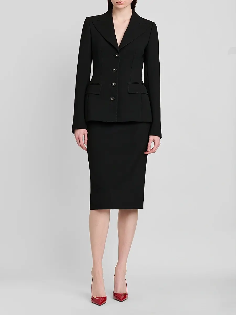 Dolce & Gabbana Women's Virgin Wool Pencil Midi-Skirt | Thumbnail 2 Dolce & Gabbana Women's Virgin Wool Pencil Midi-Skirt | Thumbnail 2